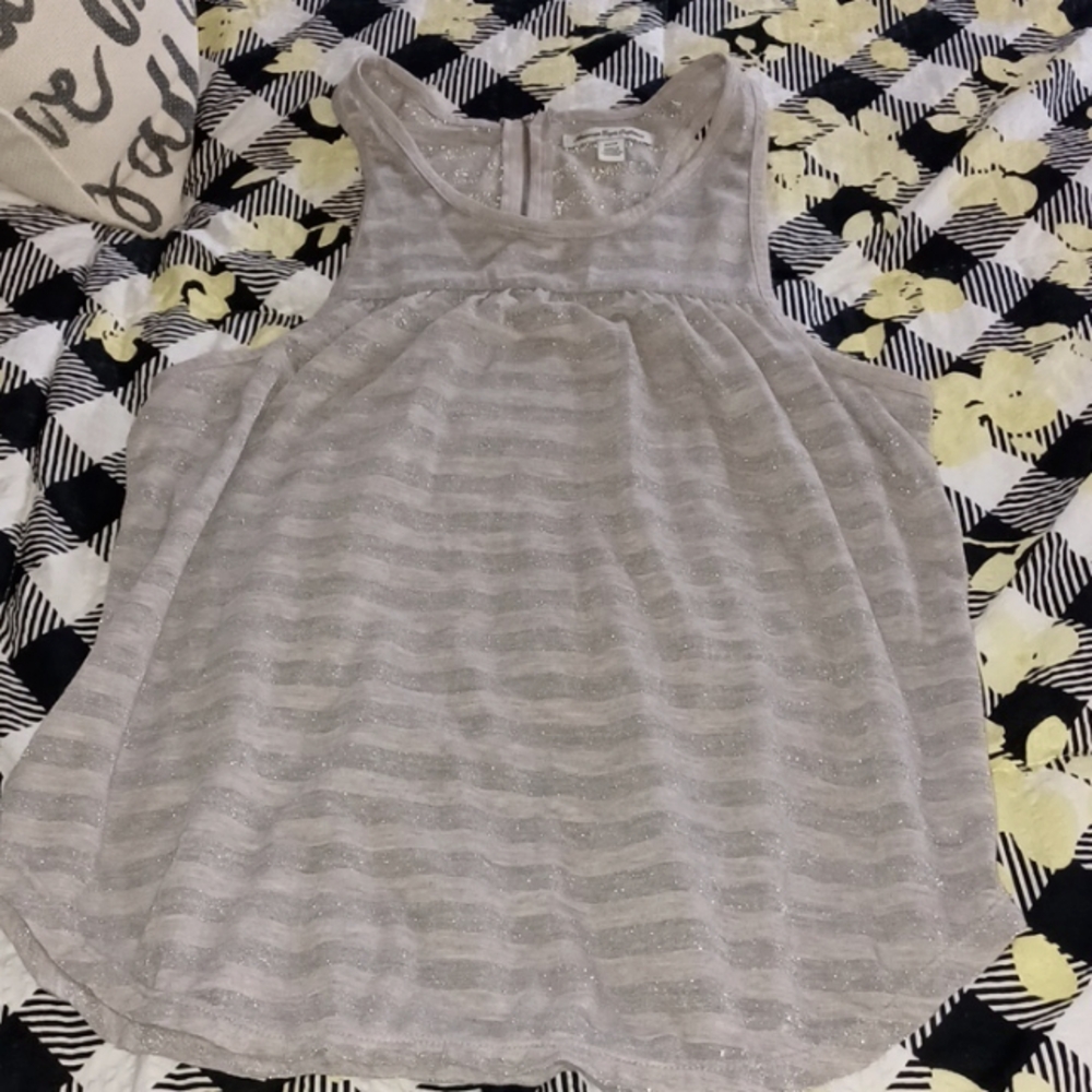 American Eagle silver and gray tank top